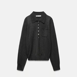 BASIC WOOL BLEND POLO ANTHRACITE GREY